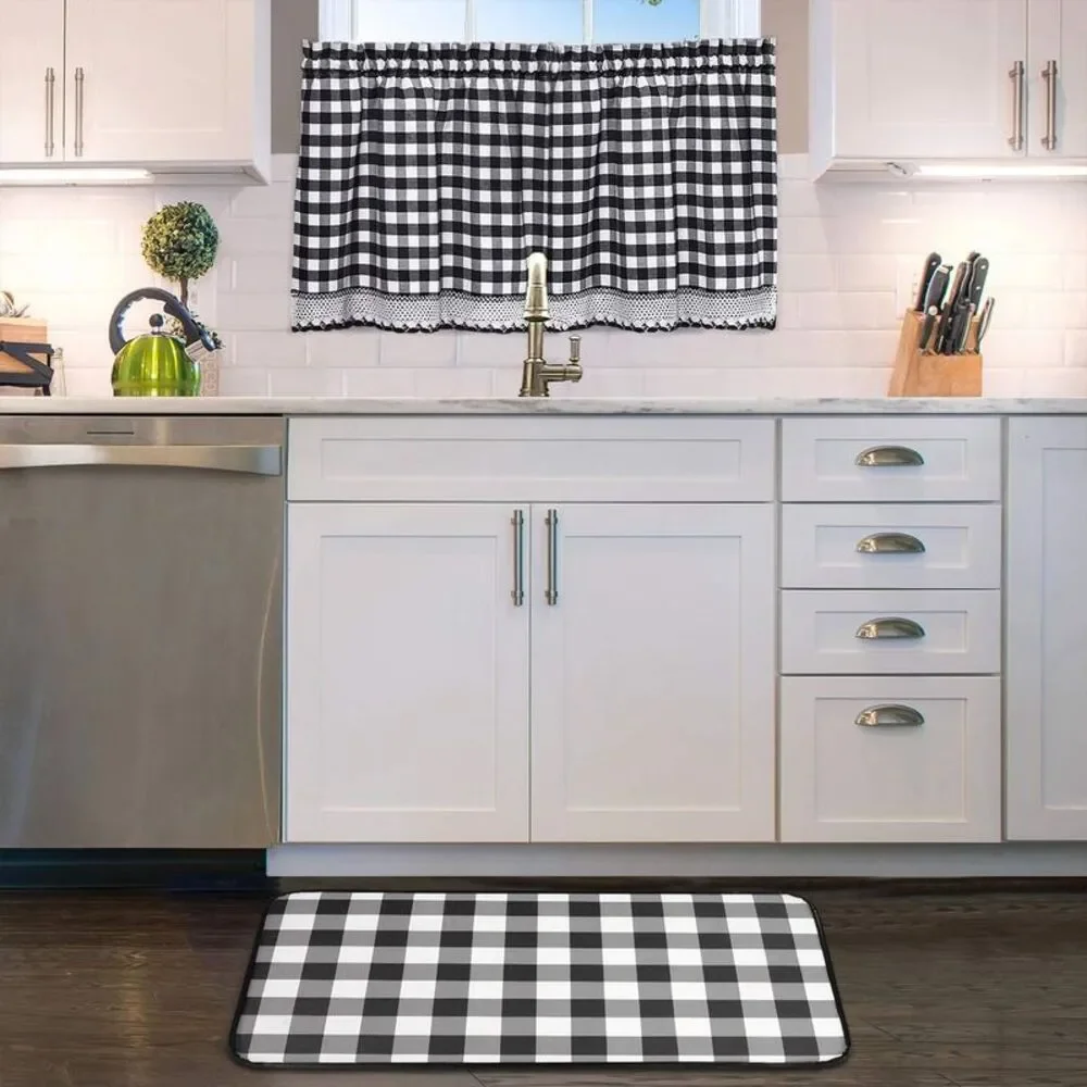 Woven Trends Farmhouse Curtains Kitchen Décor, Buffalo Plaid Valance, Classic